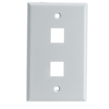 Cb Distributing 2 Slot Keystone Wall Plate, White ST3005199